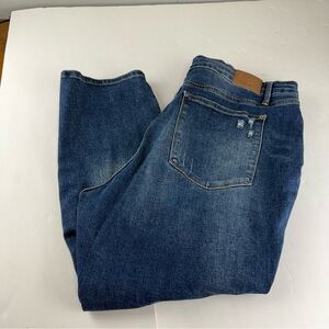 Judy Blue Womens 24 Slim Fit Straight Leg Jeans Medium Wash Stretchy Distressed